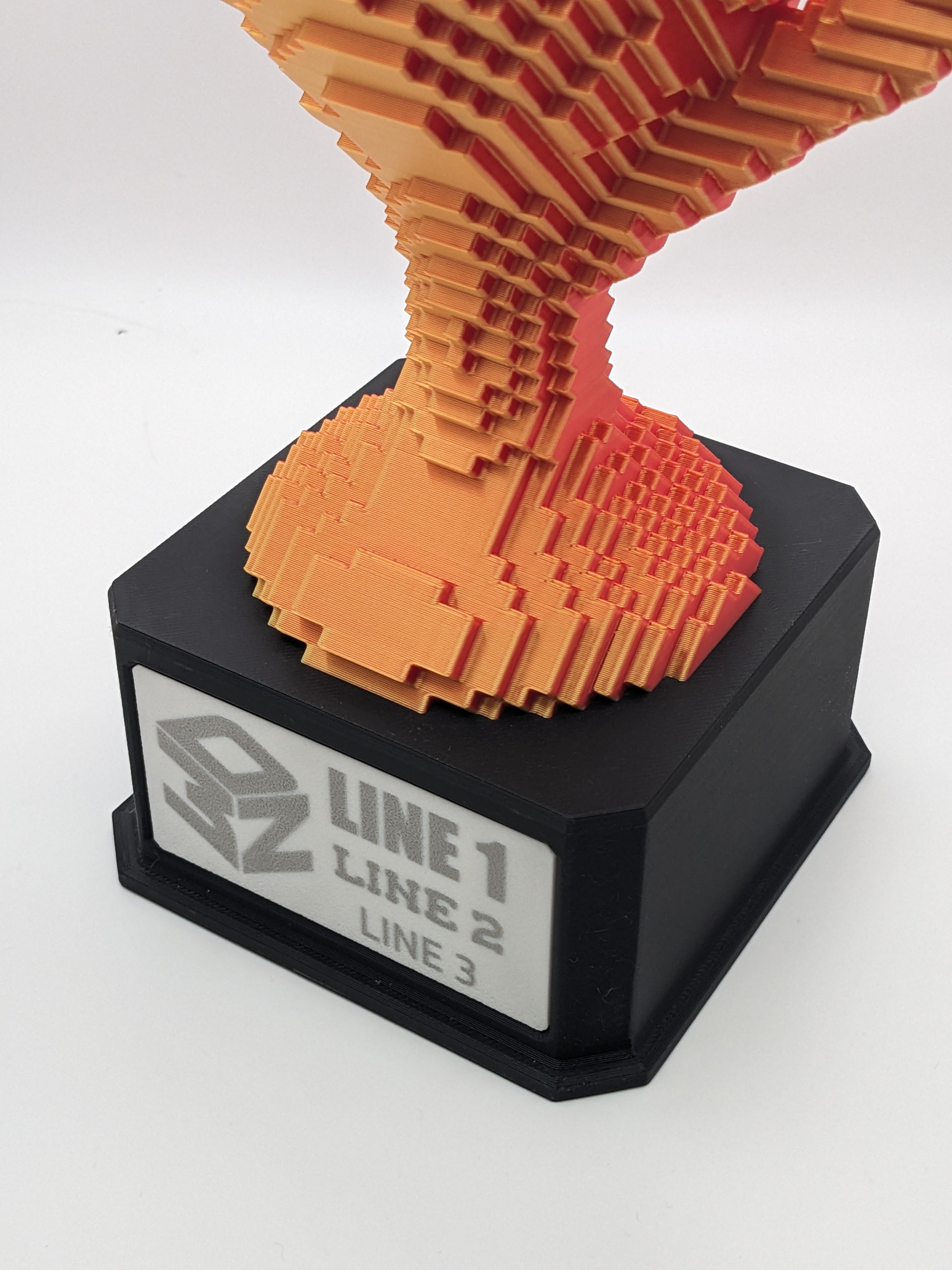 Customizable Blocky Trophy - 3 Lines