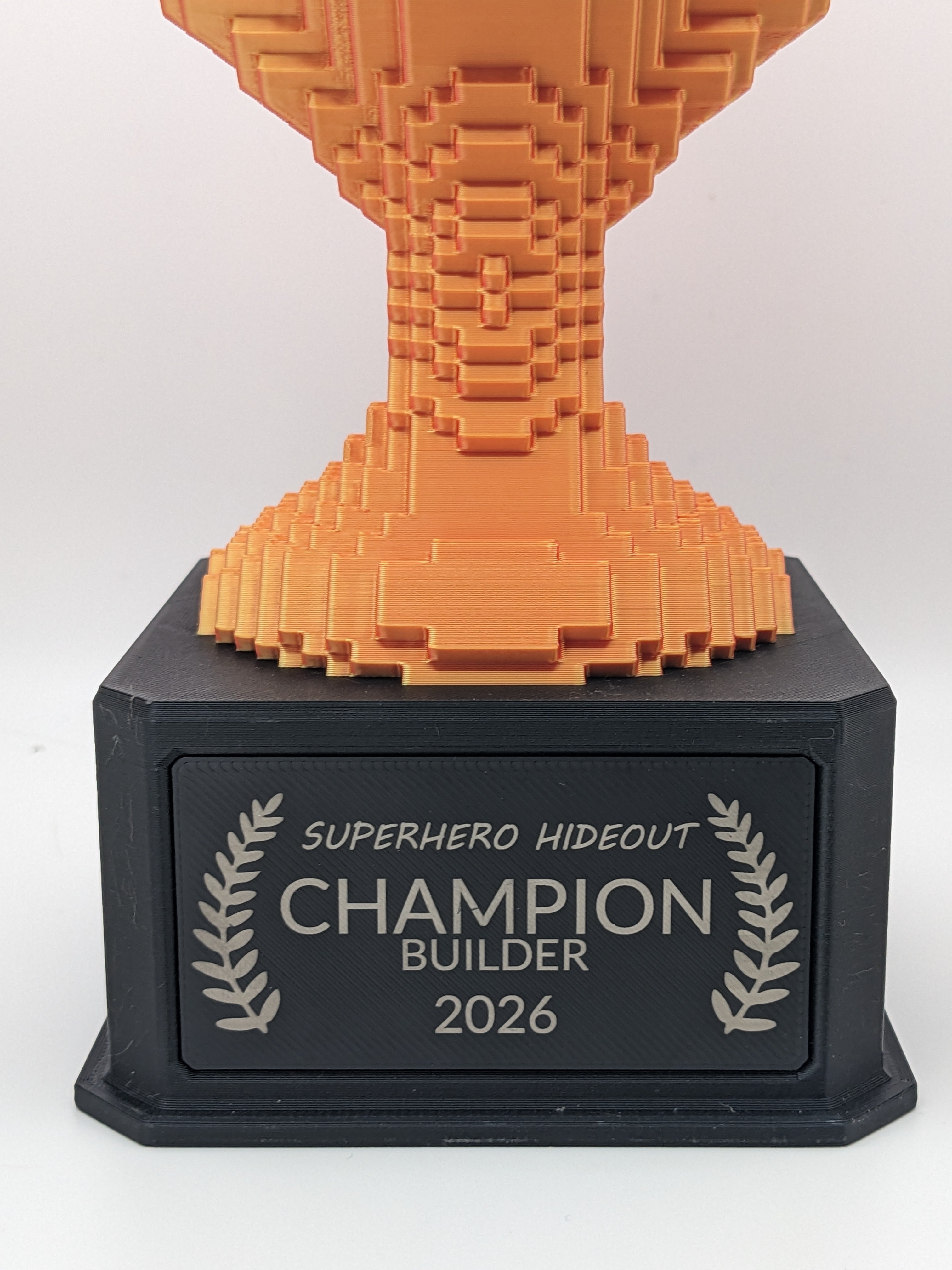 Customizable Blocky Trophy - 3 Lines