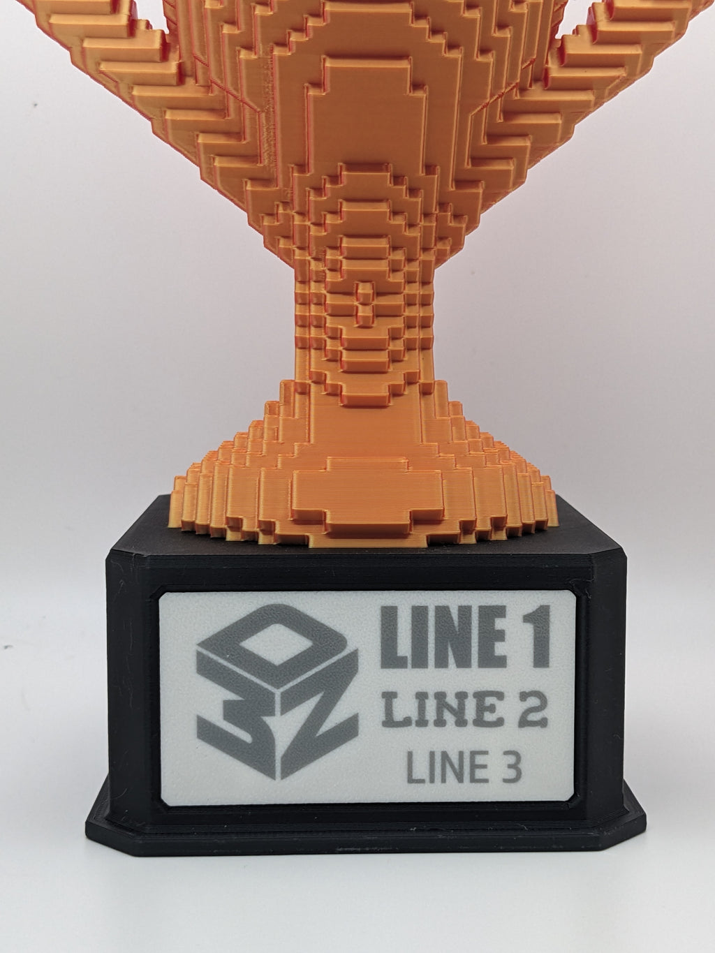 Customizable Blocky Trophy - 3 Lines