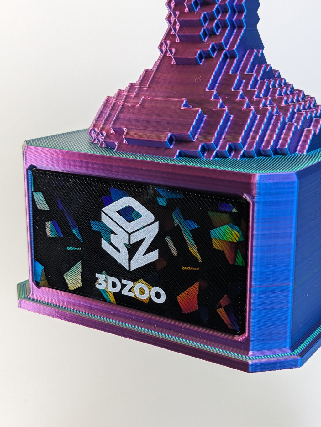 Blue/Green/Purple Voxel Trophy - Customizable
