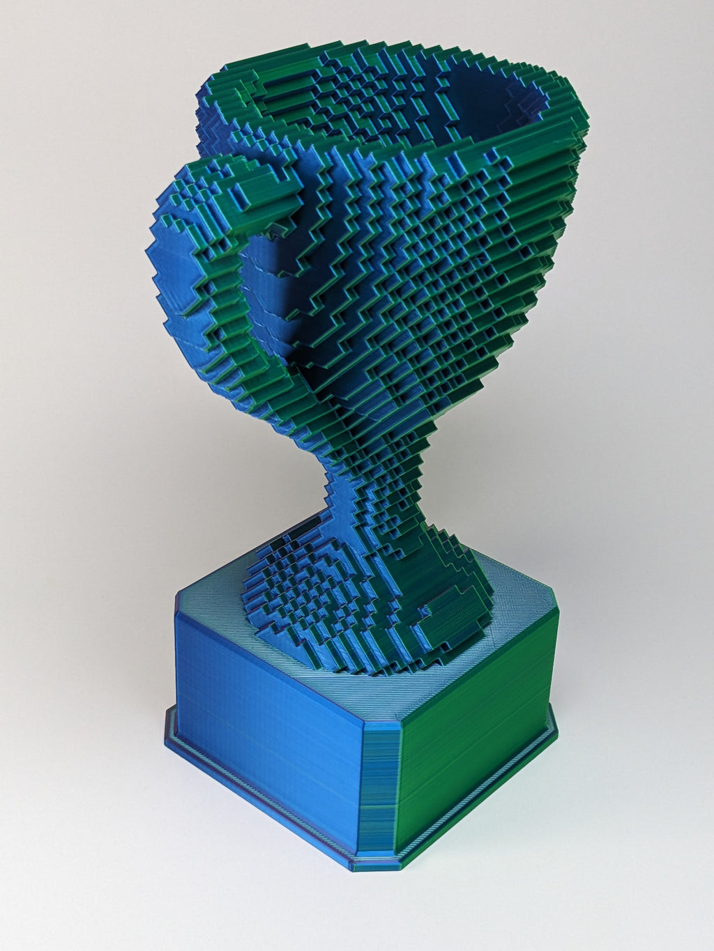 Blue/Green/Purple Voxel Trophy - Customizable