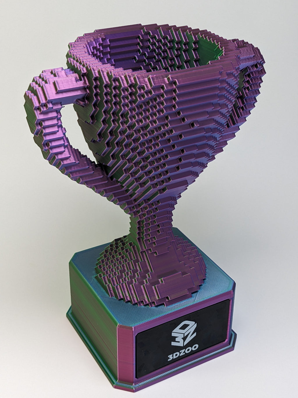 Blue/Green/Purple Voxel Trophy - Customizable