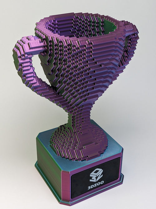 Blue/Green/Purple Voxel Trophy - Customizable