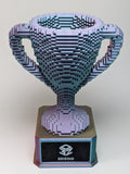 Blue/Purple/Yellow Voxel Trophy - Customizable