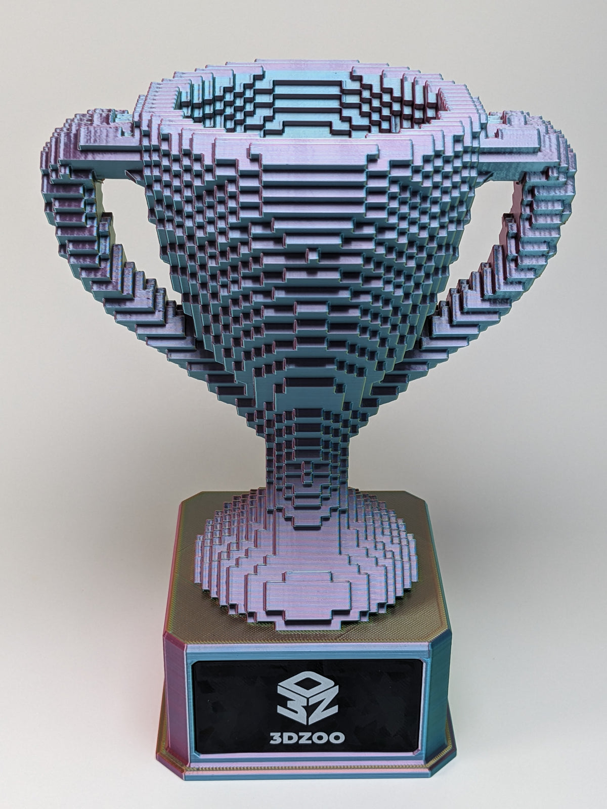 Blue/Purple/Yellow Voxel Trophy - Customizable
