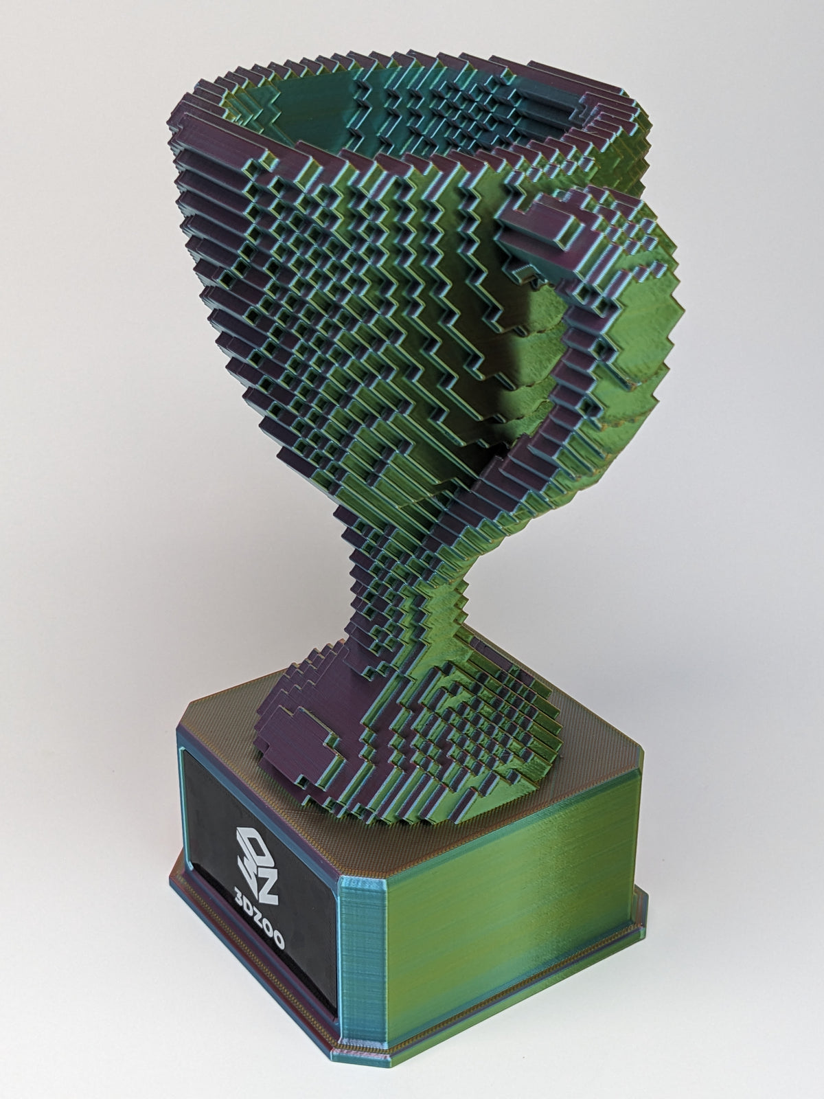 Blue/Purple/Yellow Voxel Trophy - Customizable