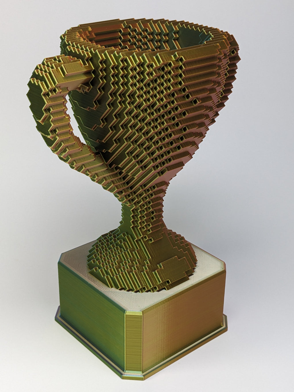 Blue/Purple/Yellow Voxel Trophy - Customizable
