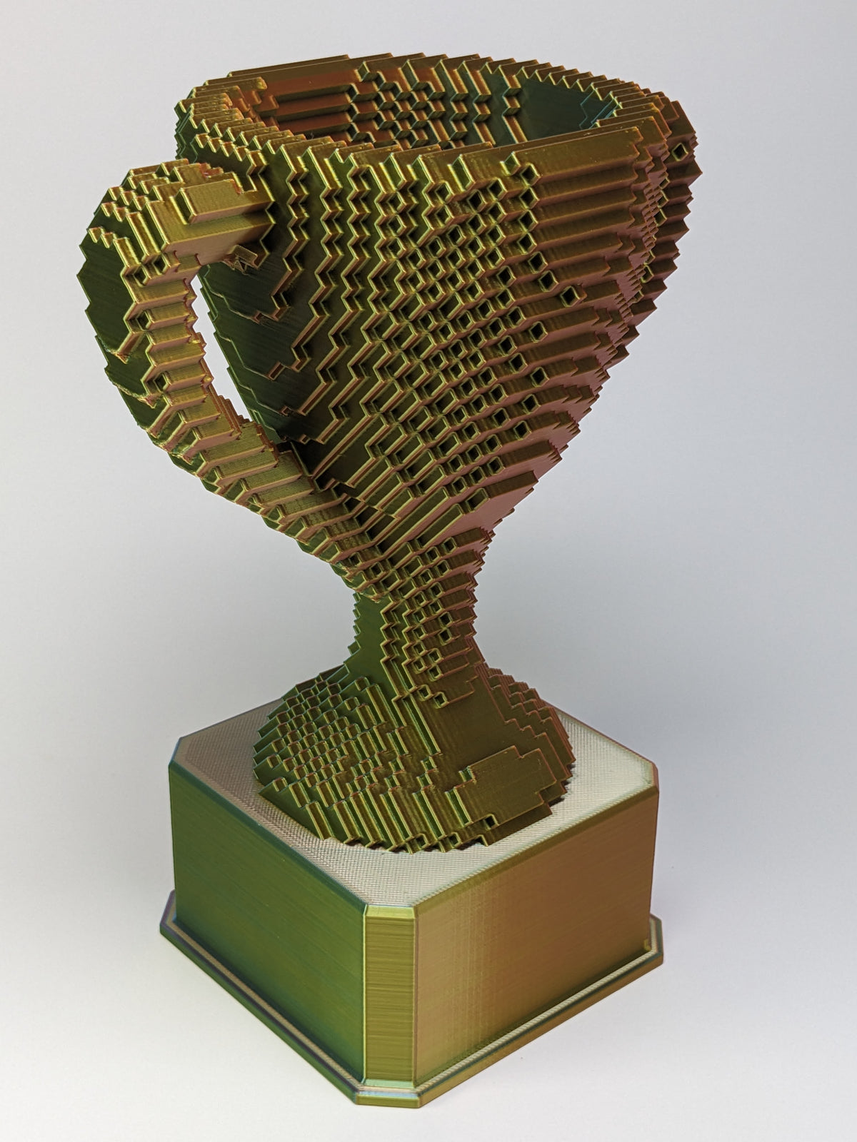 Blue/Purple/Yellow Voxel Trophy - Customizable