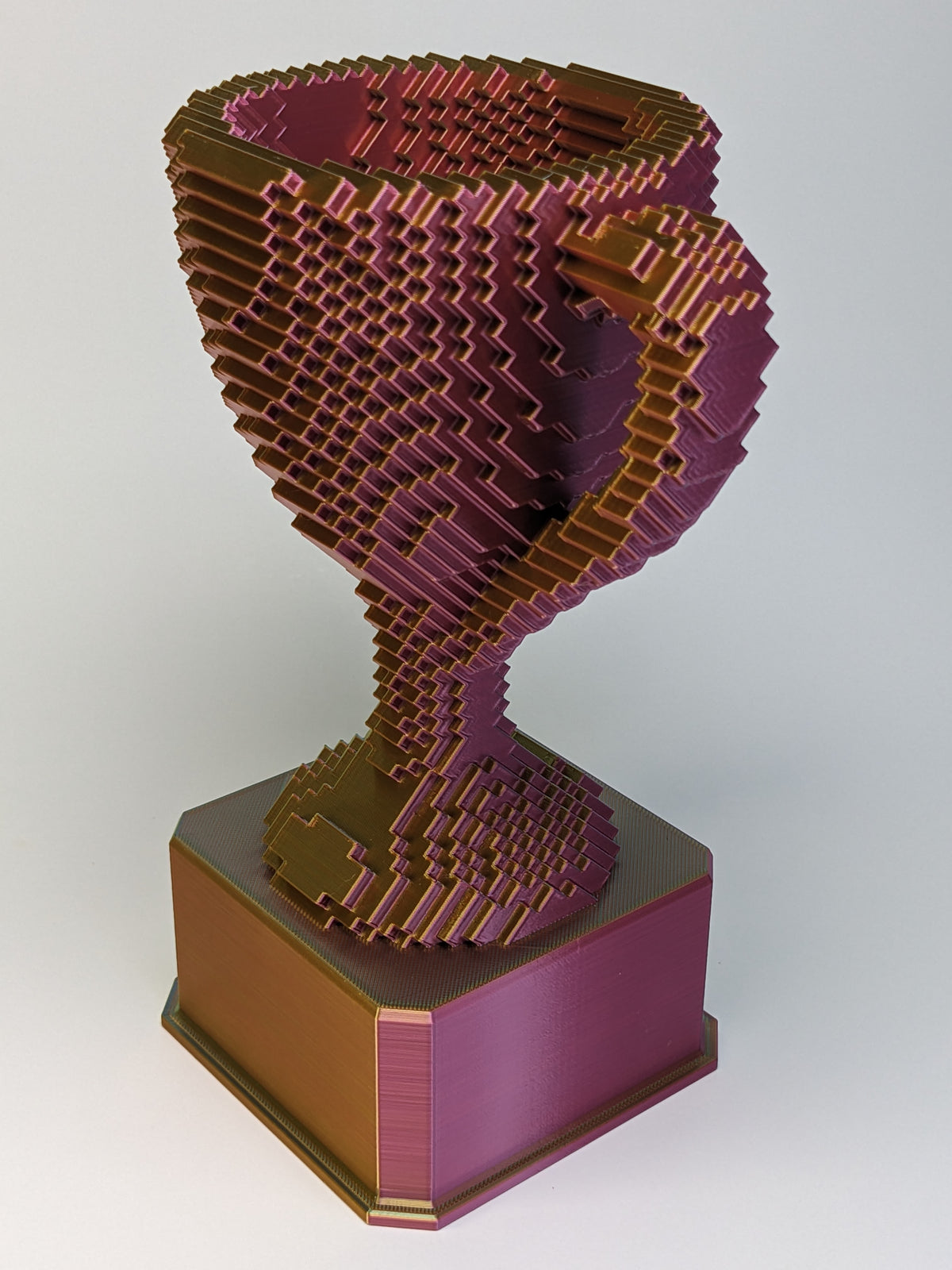 Blue/Purple/Yellow Voxel Trophy - Customizable