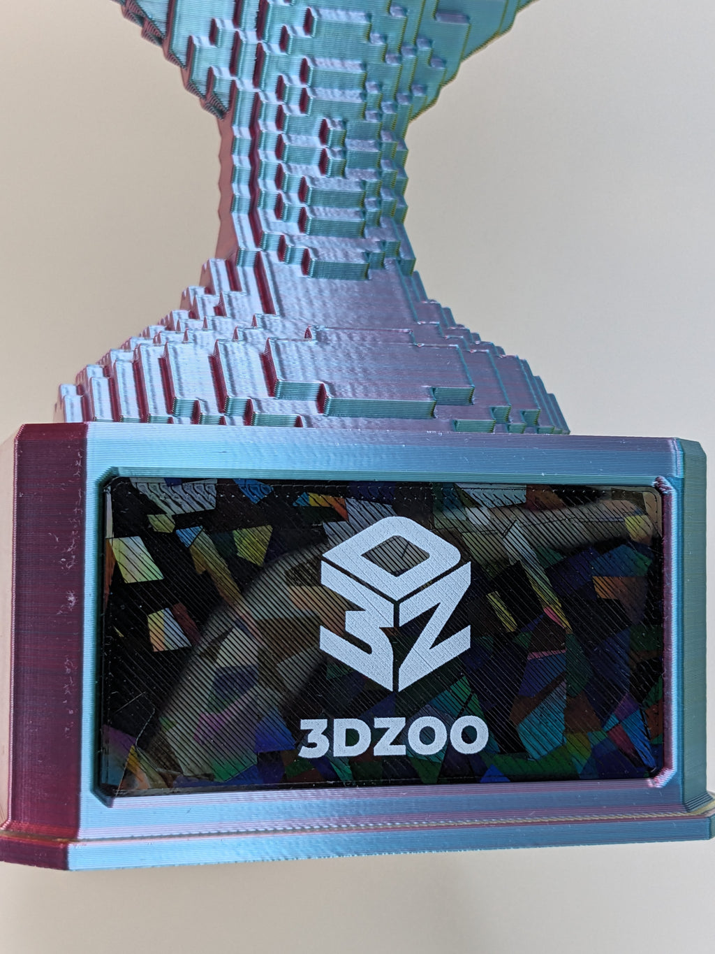 Blue/Purple/Yellow Voxel Trophy - Customizable