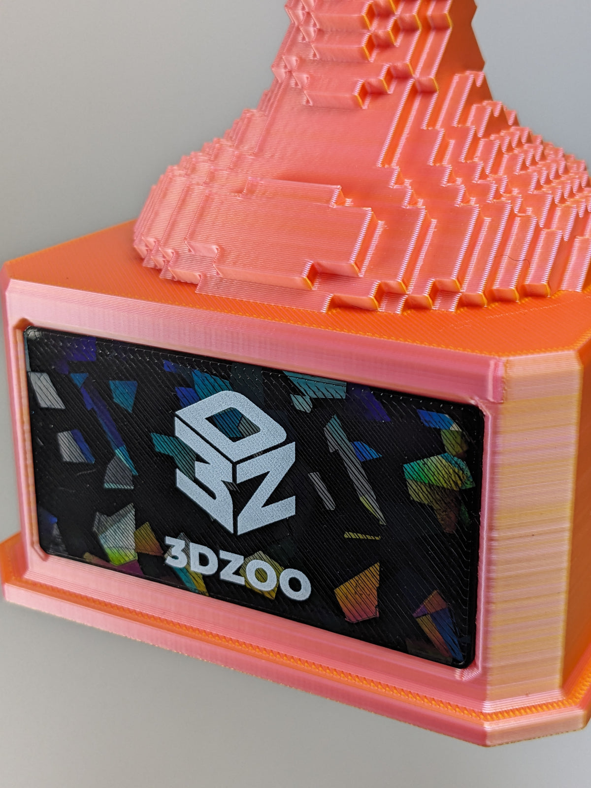 Gold/Orange/Pink Voxel Trophy - Customizable