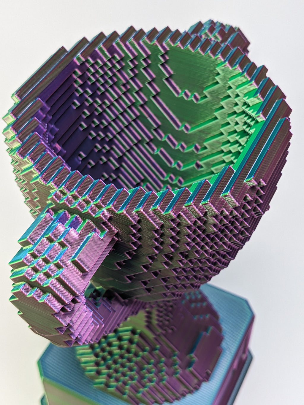 Blue/Green/Purple Voxel Trophy - Customizable