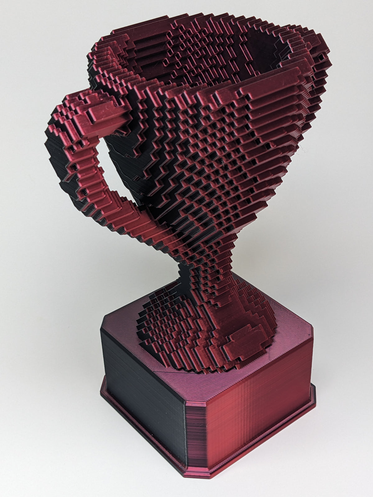 Red/Black Voxel Trophy - Customizable