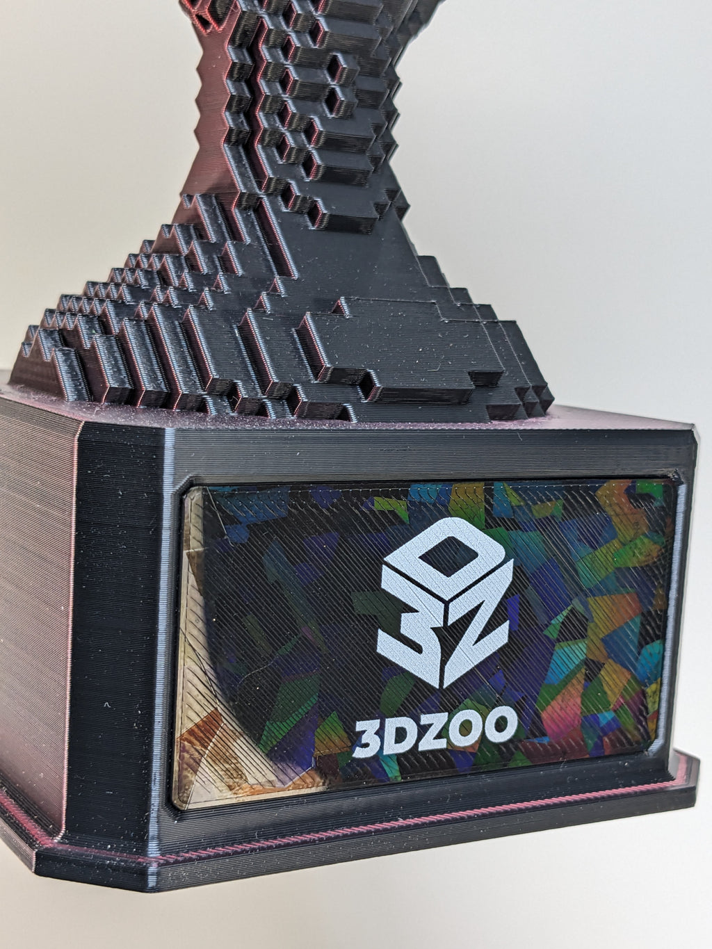 Red/Black Voxel Trophy - Customizable